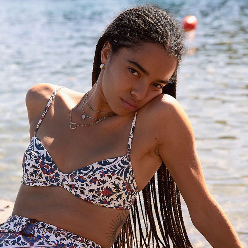 Free People BOTEH Verbena Fine Freddy Bikini Top with Underwire